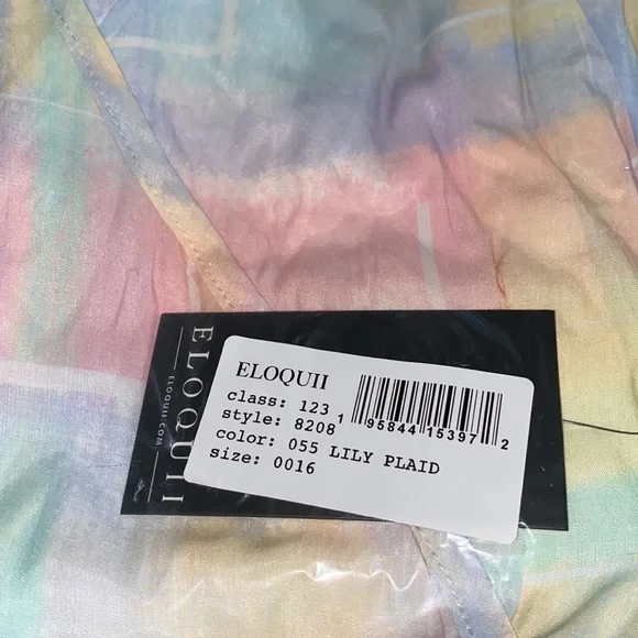 NWT ELOQUII Full Sleeve Wrap Dress - Lily Plaid - Picture 7 of 9